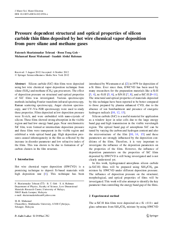 (PDF) Pressure dependent structural and optical properties of silicon ...