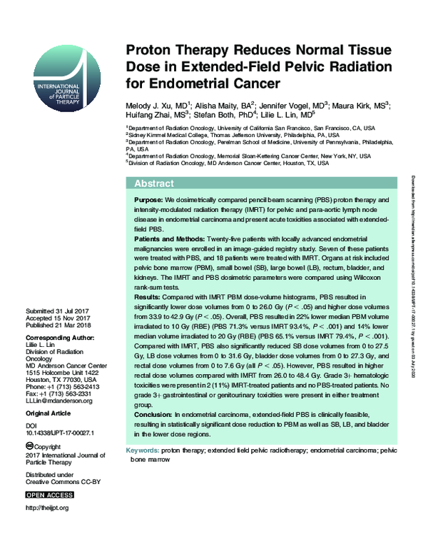 (PDF) Proton Therapy Reduces Normal Tissue Dose in ExtendedField
