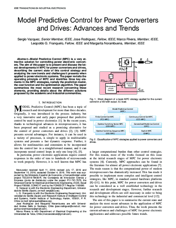 (PDF) Model Predictive Control for Power Converters and Drives ...