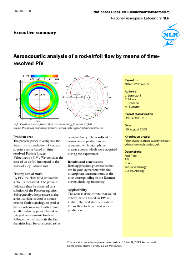 (PDF) Aeroacoustic analysis of a rod-airfoil flow by means of time ...
