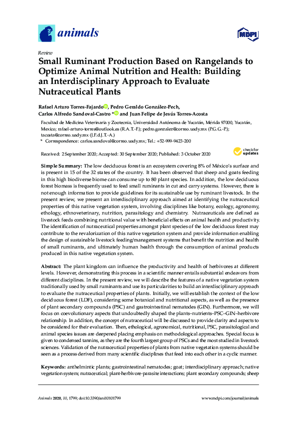 (PDF) Small Ruminant Production Based on Rangelands to Optimize Animal ...