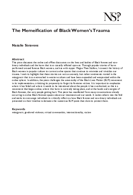 (PDF) Memeification of Black Women’s Trauma