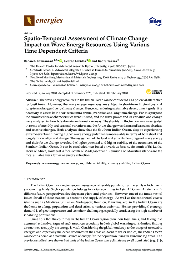 (PDF) Spatio-Temporal Assessment of Climate Change Impact on Wave ...