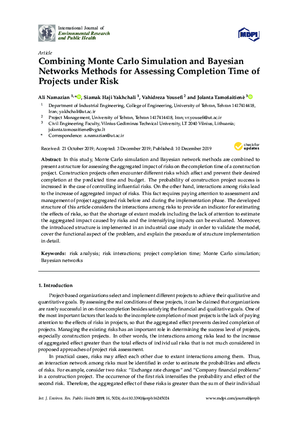(PDF) Combining Monte Carlo Simulation and Bayesian Networks Methods ...