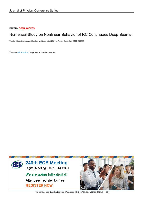 (PDF) Numerical Study on Nonlinear Behavior of RC Continuous Deep Beams