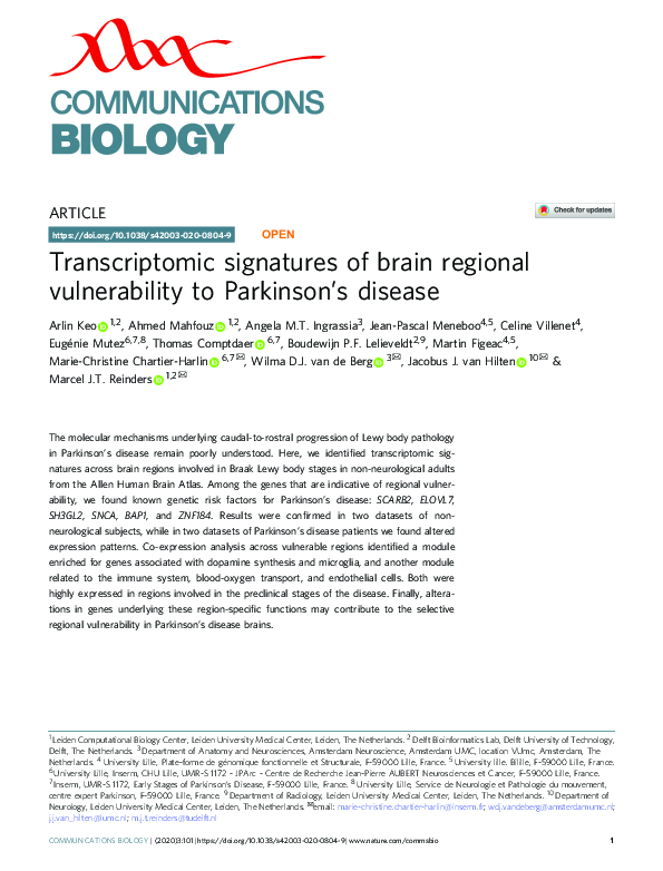 (PDF) Transcriptomic signatures of brain regional vulnerability to ...