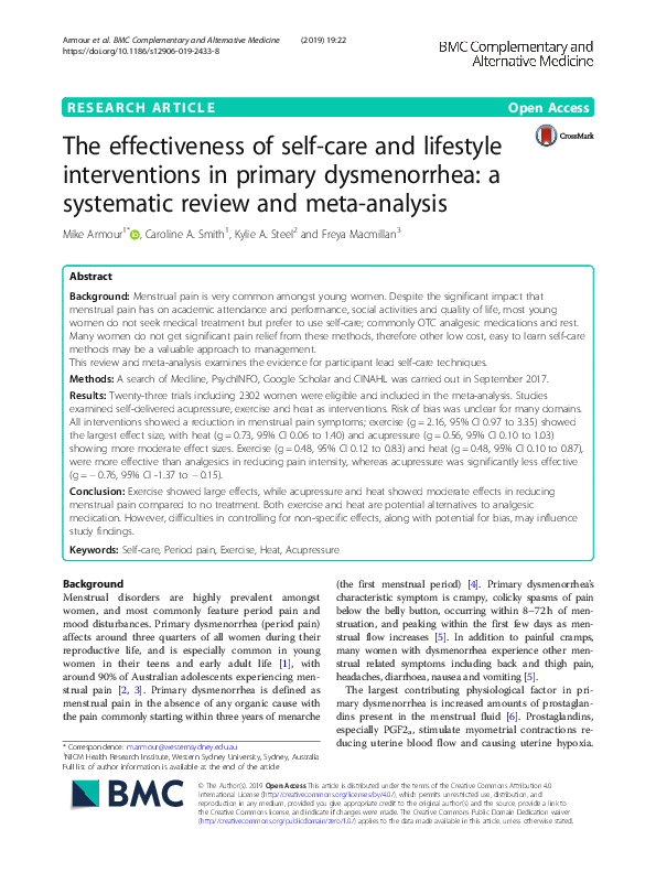 (PDF) The effectiveness of self-care and lifestyle interventions in ...
