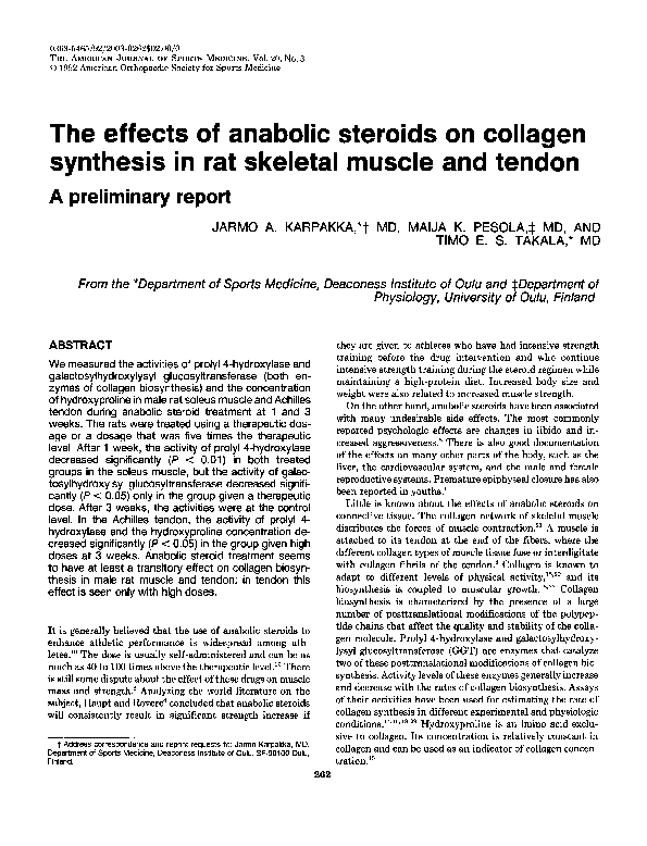 (PDF) The effects of anabolic steroids on collagen synthesis in rat ...
