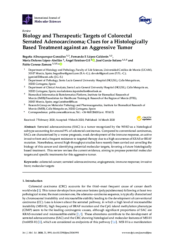 (PDF) Biology and Therapeutic Targets of Colorectal Serrated ...