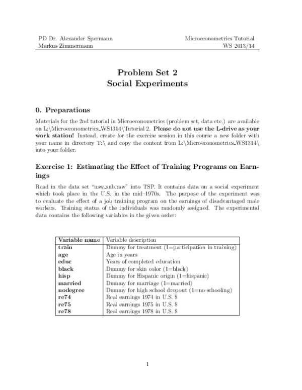 (PDF) Estimating the Effect of Training Programs on Earnings