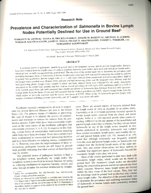 (PDF) Prevalence and Characterization of Salmonella Isolated from ...