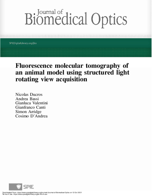 (PDF) Fluorescence molecular tomography of an animal model using ...