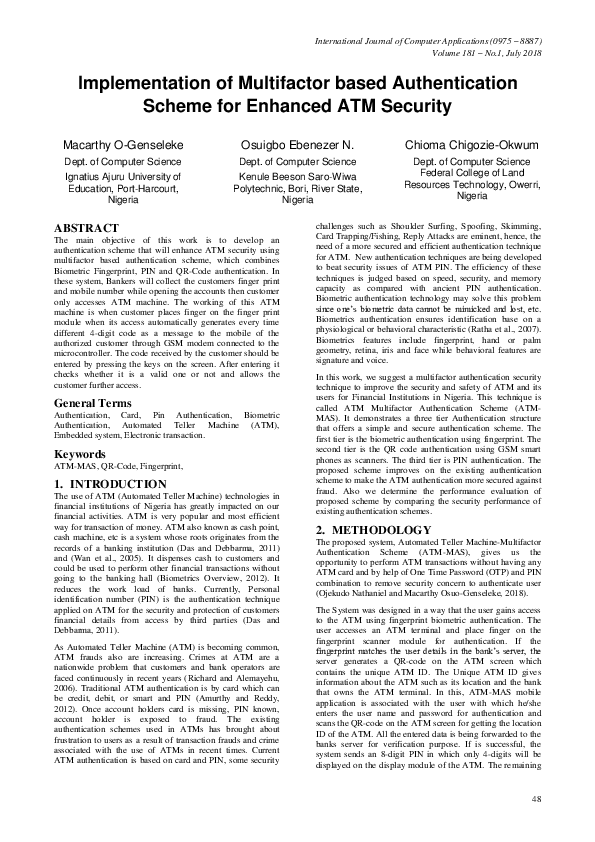 (PDF) Implementation of Multifactor based Authentication Scheme for ...