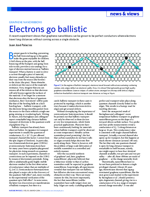 (PDF) Graphene nanoribbons: Electrons go ballistic