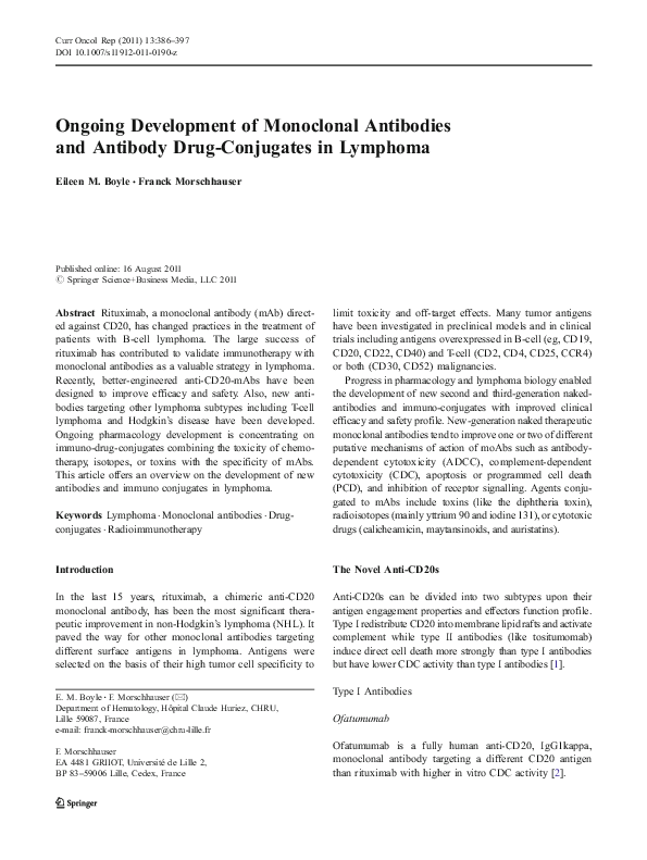 (PDF) Ongoing Development of Monoclonal Antibodies and Antibody Drug ...