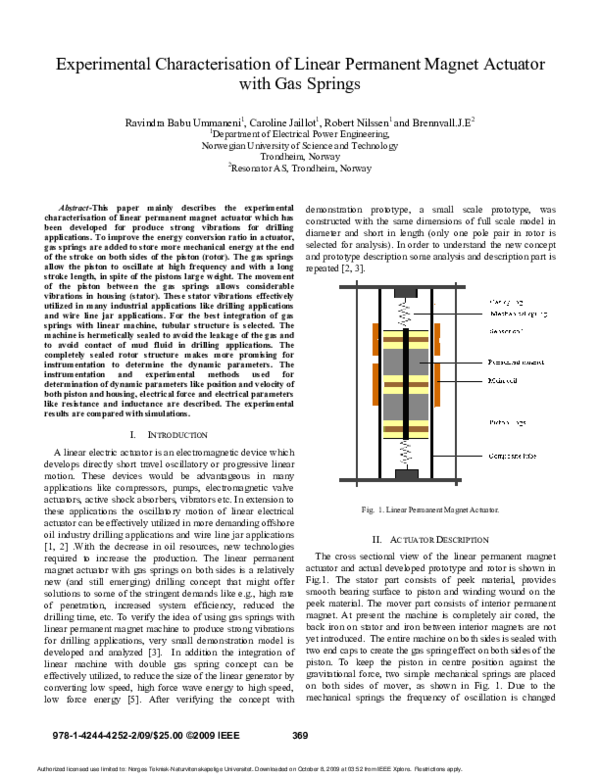 (PDF) Experimental characterisation of linear permanent magnet actuator ...