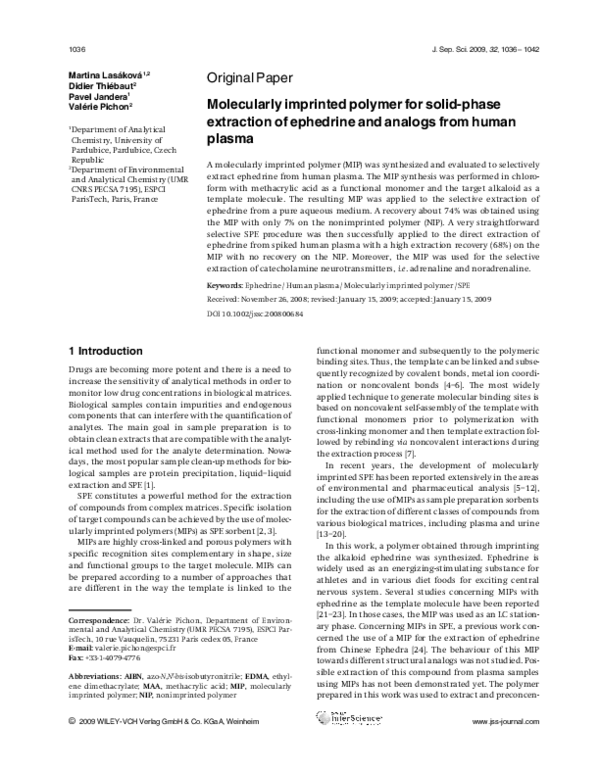 (PDF) Molecularly imprinted polymer for solid-phase extraction of ...