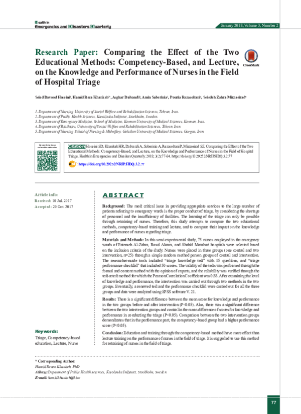 (PDF) Comparing the Effect of the Two Educational Methods: Competency ...