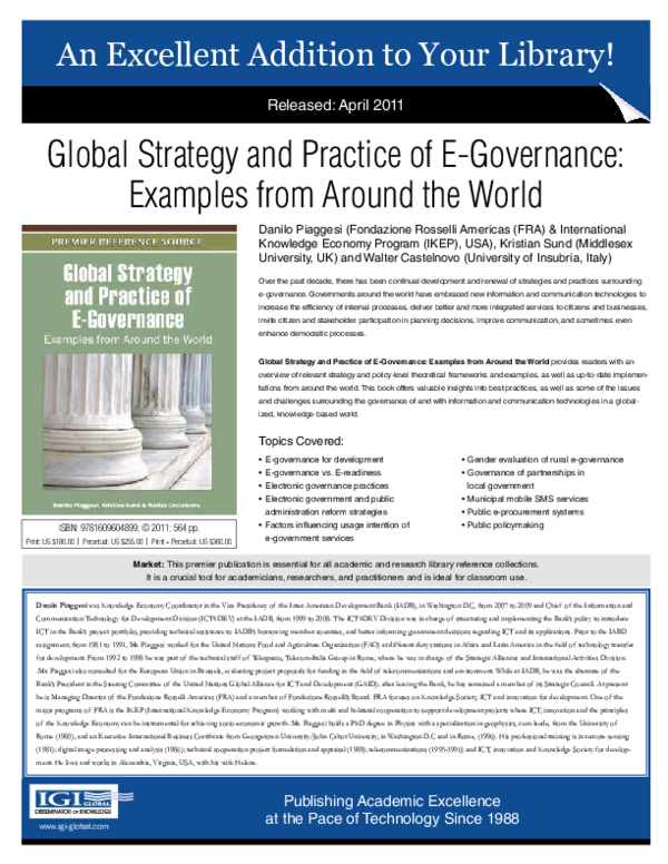 (PDF) Global strategy and practice of e-governance: examples from ...