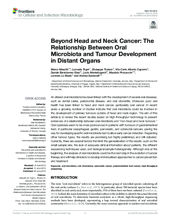 (PDF) Beyond Head and Neck Cancer: The Relationship Between Oral ...