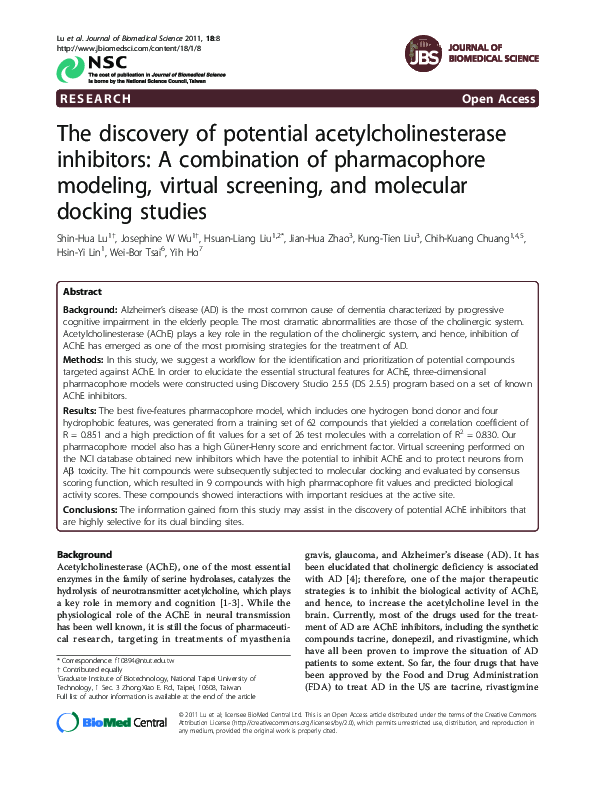 (PDF) The discovery of potential acetylcholinesterase inhibitors: A ...