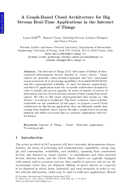 (PDF) A Graph-Based Cloud Architecture for Big Stream Real-Time ...
