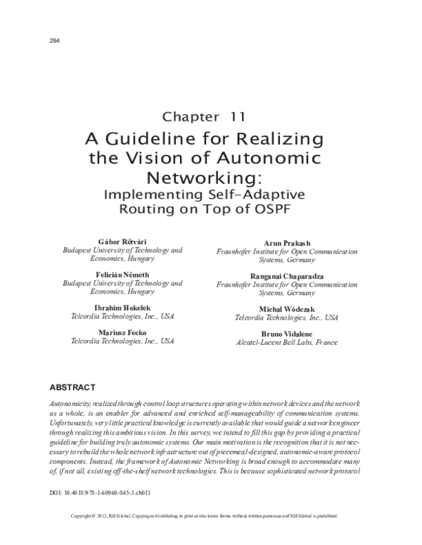 (PDF) A Guideline for Realizing the Vision of Autonomic Networking ...