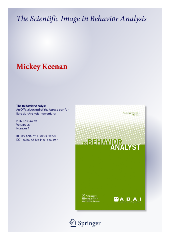 (PDF) The Scientific Image in Behavior Analysis
