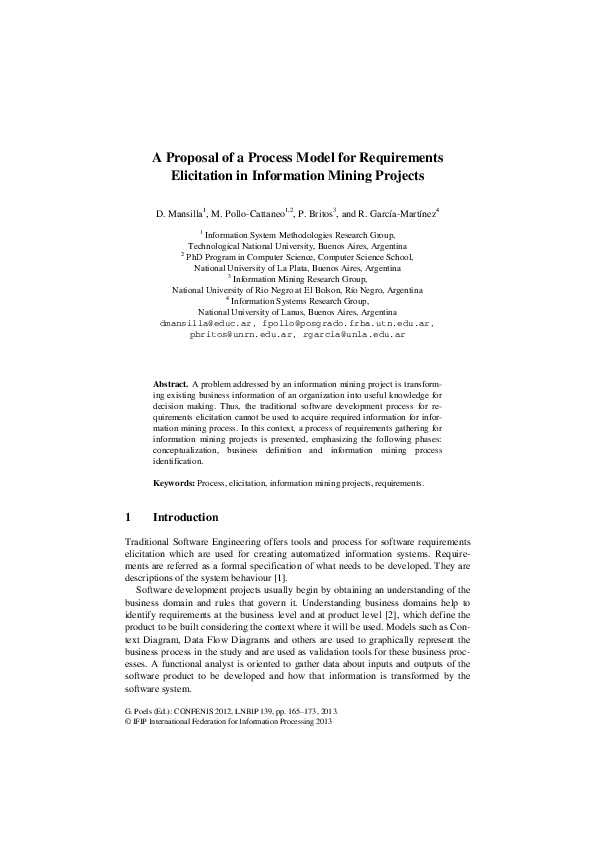 (PDF) A Proposal of a Process Model for Requirements Elicitation in ...