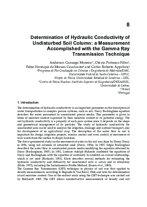 (PDF) Determination of the hydraulic conductivity of unsaturated soils ...