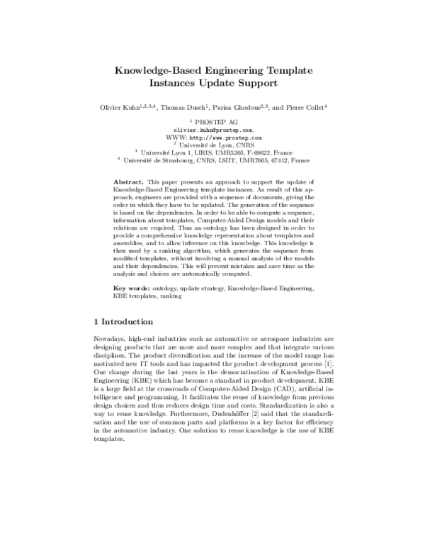 (PDF) Knowledge-Based Engineering Template Instances Update Support | P ...