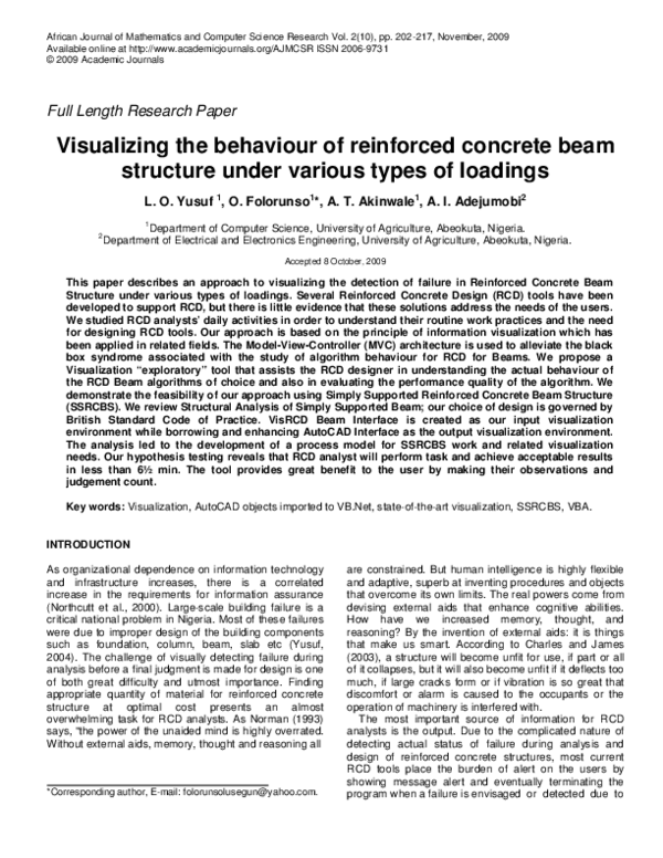 (PDF) Visualizing the behaviour of reinforced concrete beam structure ...