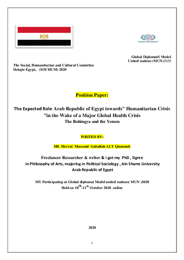 (PDF) Position Paper: The Expected Role Arab Republic of Egypt towards ...