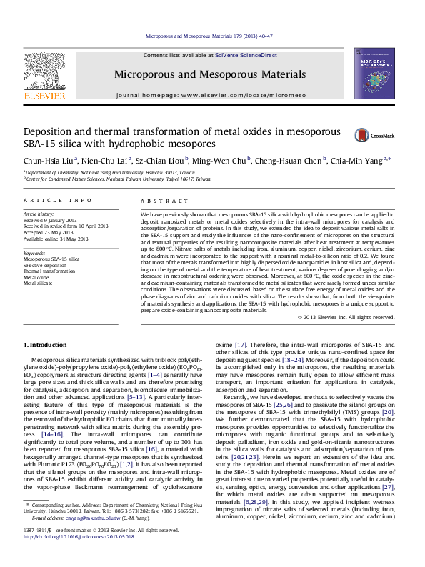 (PDF) Deposition and thermal transformation of metal oxides in ...