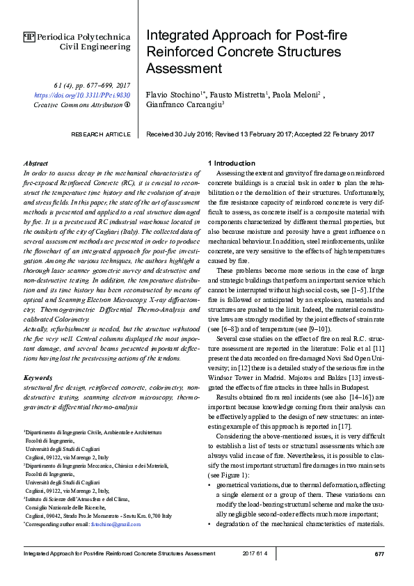 (PDF) Integrated Approach for Post-fire Reinforced Concrete Structures ...