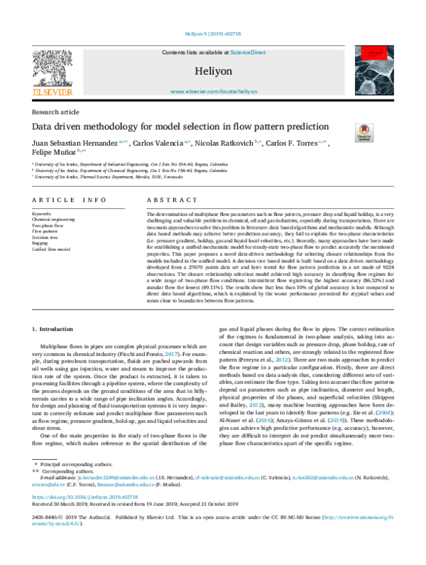 (PDF) Data driven methodology for model selection in flow pattern ...