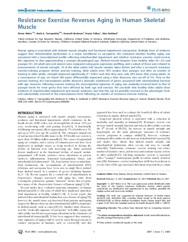 (PDF) Resistance exercise reverses aging in human skeletal muscle