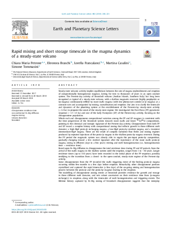 (PDF) Rapid mixing and short storage timescale in the magma dynamics of ...