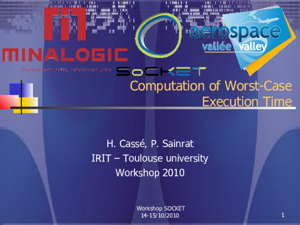 (PDF) Computation of Worst-Case Execution Time