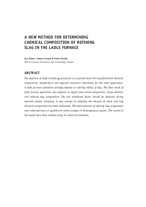 (PDF) A New Method for Determining Chemical Composition of Refining