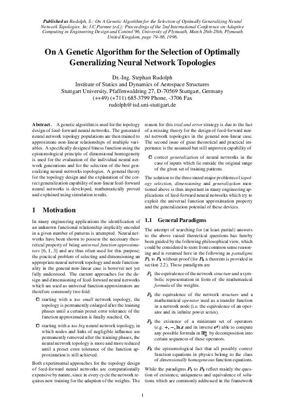 (PDF) On A Genetic Algorithm for the Selection of Optimally ...