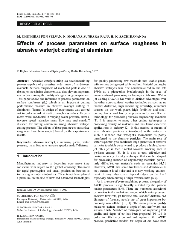 (PDF) Effects of Process Parameters on Surface Roughness in Wire-Cut ...