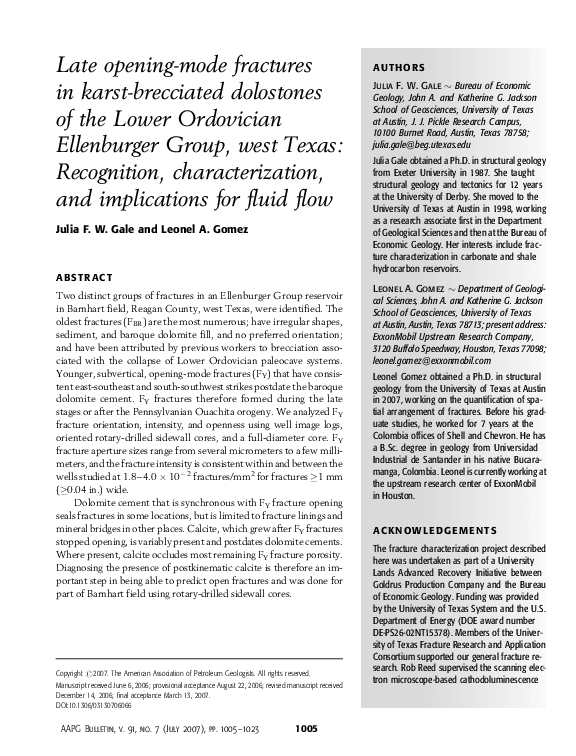(PDF) Late opening-mode fractures in karst-brecciated dolostones of the ...