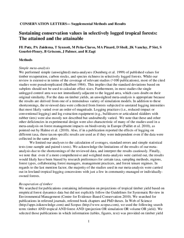 (PDF) Supplemental Methods and Results to Putz et al. 2012 in ...