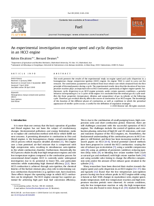 (PDF) An experimental investigation on engine speed and cyclic ...
