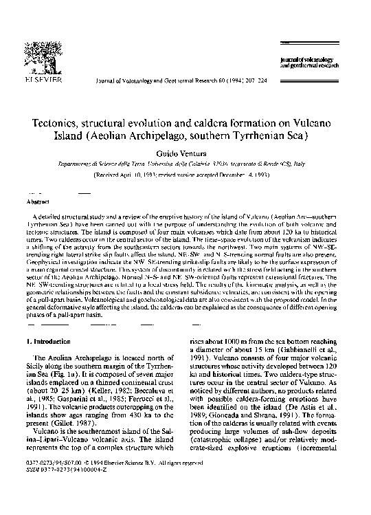 (PDF) Tectonics, structural evolution and caldera formation on Vulcano ...