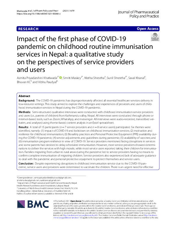 (PDF) Impact of the first phase of COVID-19 pandemic on childhood ...