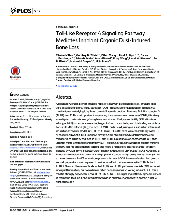(PDF) Toll-like Receptor 4 Signaling Pathway Mediates Inhalant Organic ...