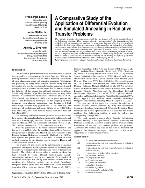 (PDF) A comparative study of the application of differential evolution ...