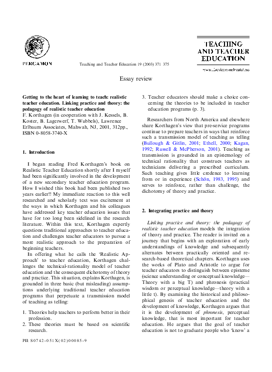 (PDF) Getting to the heart of learning to teach: realistic teacher ...